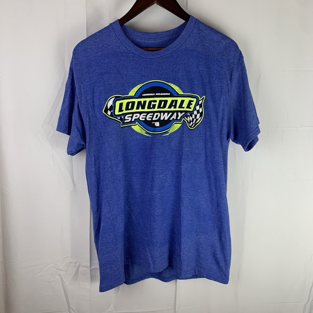 Longdale Speedway Oklahoma Track‎ Blue Shirt Large Racing Double Sided
